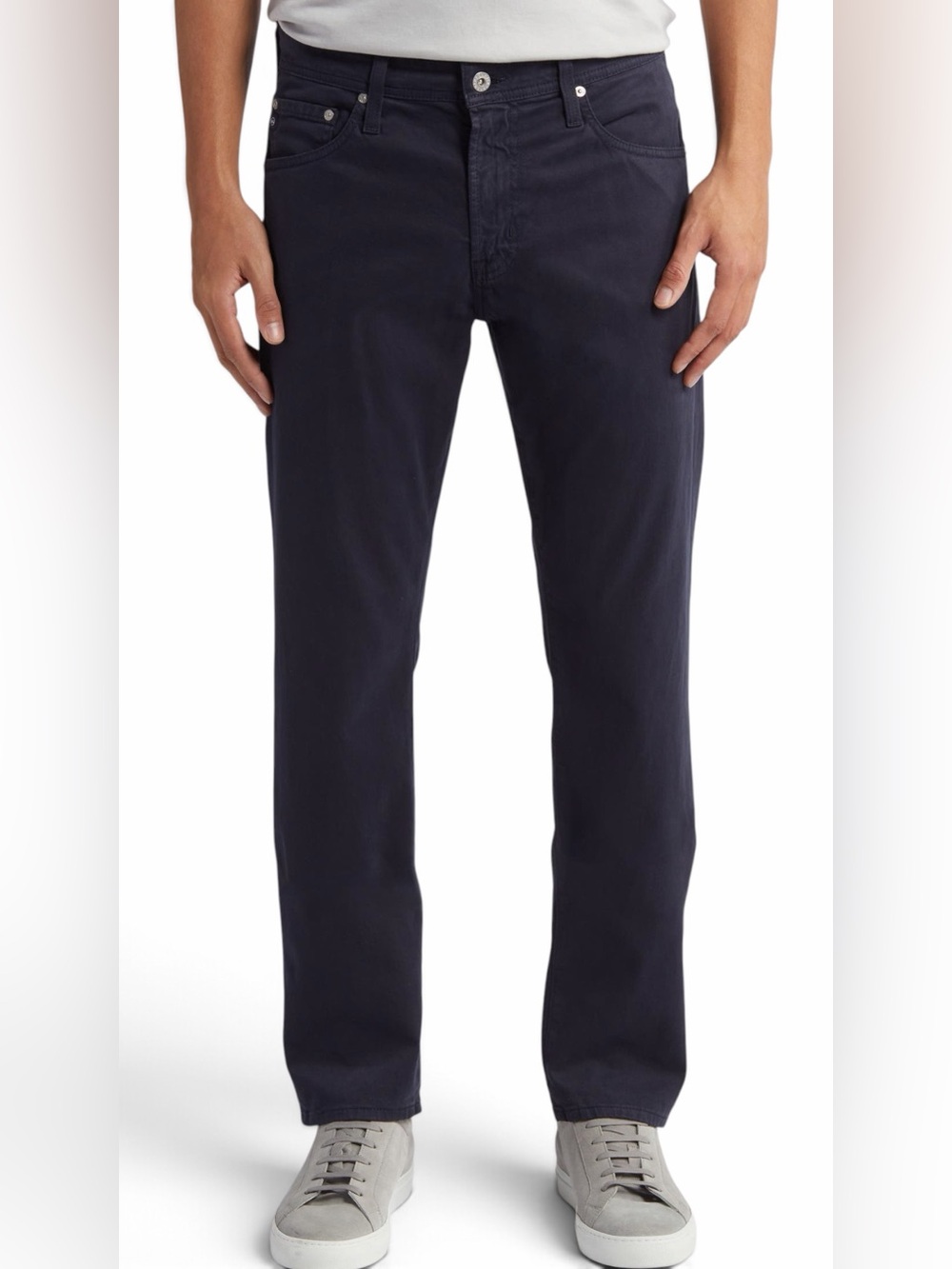 NWT – AG – Everett Sueded Sateen Slim Straight Pants – Navy – Sz. 31x32